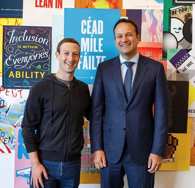Zuckerberg with Taoiseach Leo Varadkar 