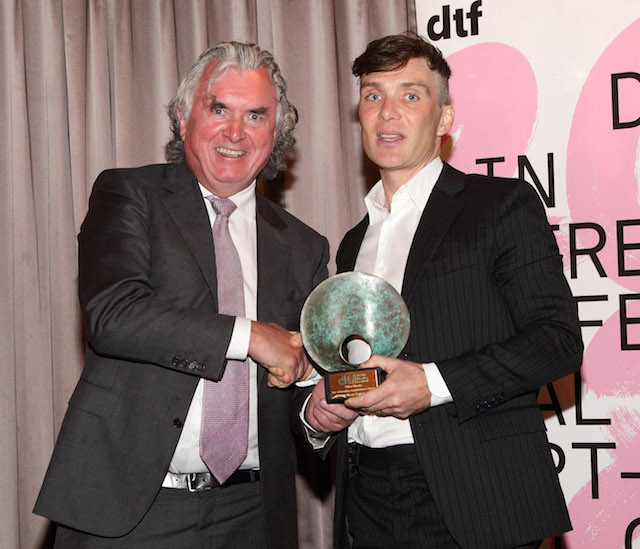 Chairman of the Dublin Theatre Festival Terence O'Rourke  and Cillian Murphy