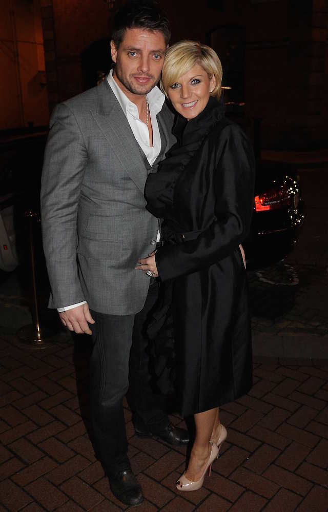Keith Duffy and wife Lisa Duffy seen leaving The Westbury Hotel