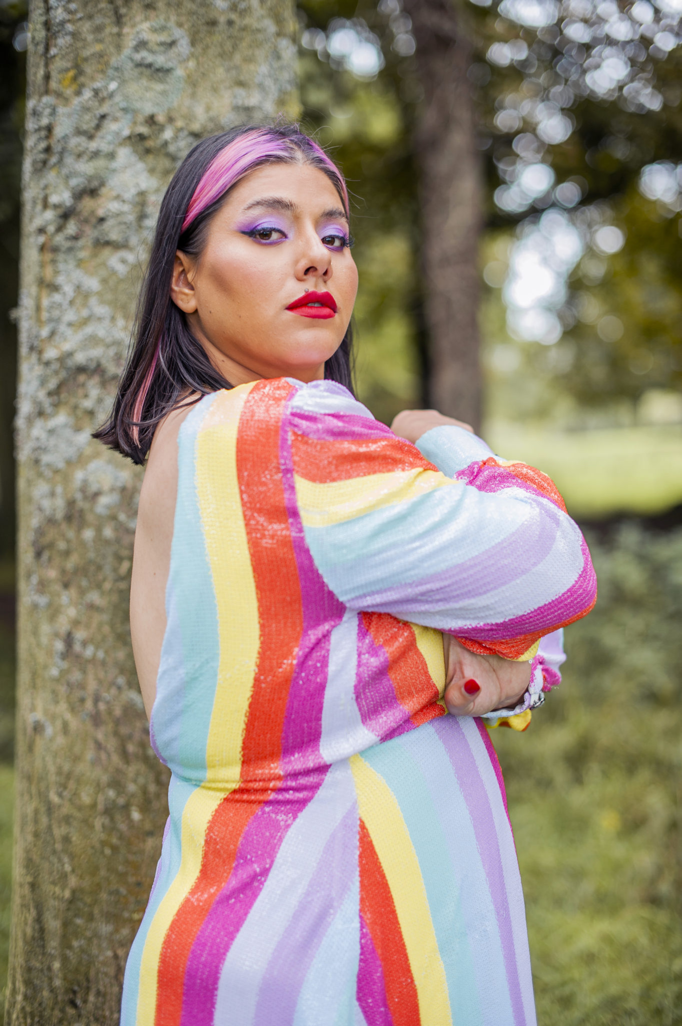 Striped colourful clearance dress